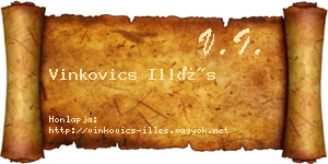 Vinkovics Illés névjegykártya
